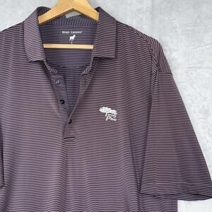 Horn Legend Performance Polo Shirt Men L Purple Stripe Torrey Pines Golf Stretch